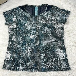 Lululemon Seek The Heat Short Sleeve Wildwood White Multi / Nocturnal Teal